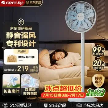 格力（GREE）【花精灵Se】一级能效直流变频轻音节能遥控电风扇卧室落地扇大风量静…